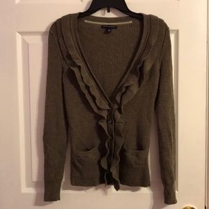 Banana Republic Merino Wool ruffle cardigan